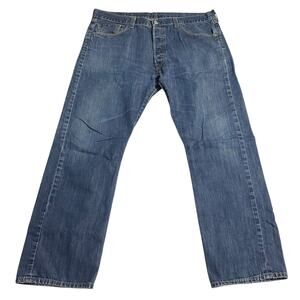 Levis 501 Jeans Size 38 Blue Regular Straight Leg Button Fly Medium Wash Denim